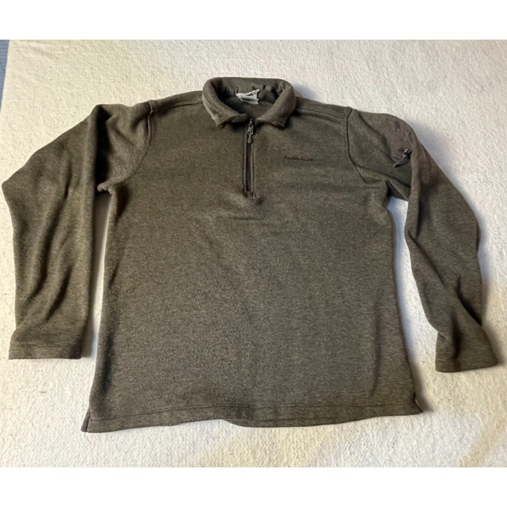 Avalanche Outdoor Men Green 1/4 Zip Sweater Long Sleeve Pullover Large